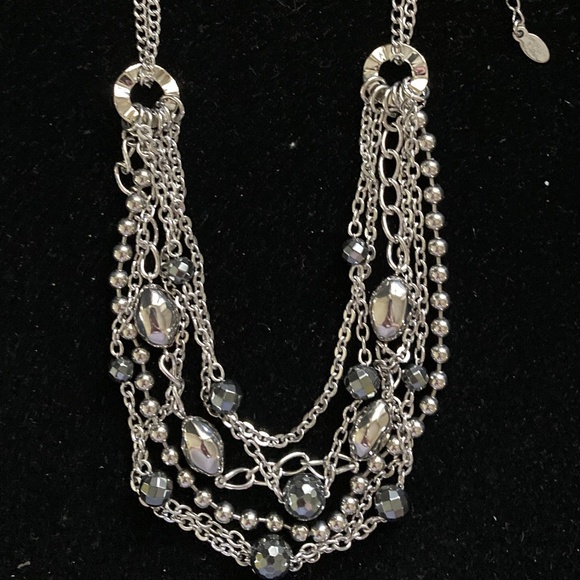 Steel By Design Multi-Strand Hematite Bead Nugget Necklace/NEW/NEVER WORN! - Picture 1 of 3